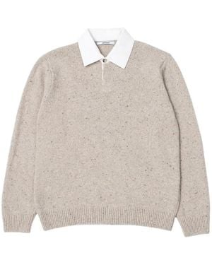 Dean Edmonds Flecked-Knit Polo Shirt - Natural