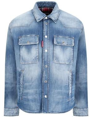 DSquared² Mittelgroße Perfecto Hemdjacke - Blau