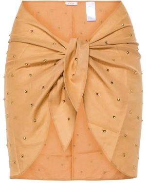 Oséree Crystal-Embellished Tied Cover-Up - Natural