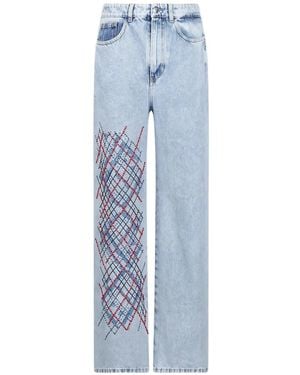 Vivetta Bead-Embellished Baggy Jeans - Blue