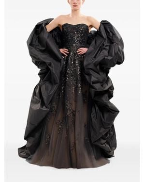 Saiid Kobeisy Sequin-Embroidered Strapless Maxi Gown - Black