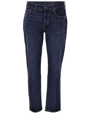 7 For All Mankind Tapered Five-Pocket Jeans - Blue