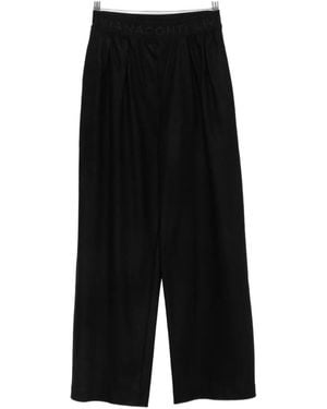 Liviana Conti Logo-Waistband Trousers - Black
