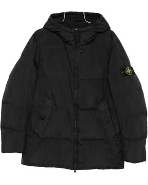 Stone Island Compass-Patch Quilted Jacket - Black