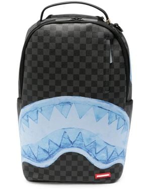 Sprayground Check-Pattern Backpack - Blue