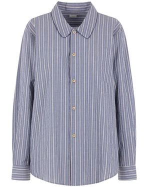 Kuro Striped Piping Shirt - Blue