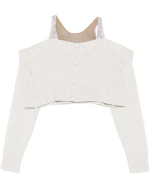GIUSEPPE DI MORABITO Schulterfreier Cardigan mit Knöpfen - Weiß