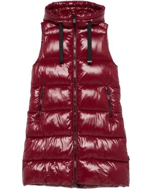 Save The Duck Hooded Zip-Up Gilet - Red