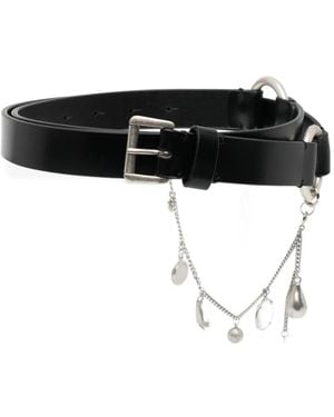 Ann Demeulemeester Charm-Detail Leather Belt - Black