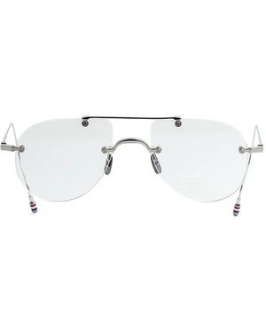 Thom Browne ラウンド眼鏡フレーム - メタリック