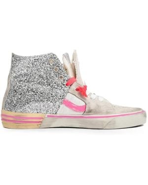 Paul Esterlin Glitter-Detail High-Top Sneakers - White