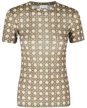 Nanushka Camiseta Darcy Con Estampado De Ratán - Blanco