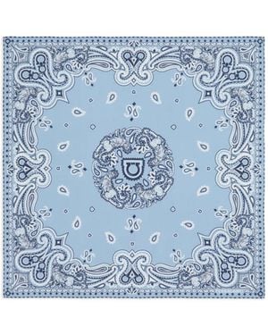 Ferragamo Arabesque Print Bandana - Blue