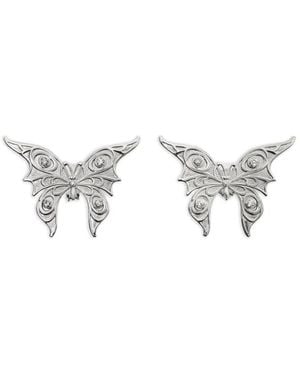 Blumarine Pendientes Con Diseño De Mariposa - Blanco