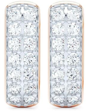 LOEV Pendientes Allday con diseño huggie en oro rosa de 14 ct con diamante - Azul