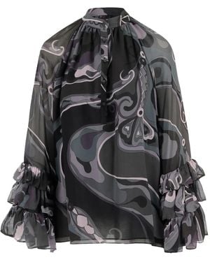 PUCCI Oberteil mit abstraktem Print - Schwarz