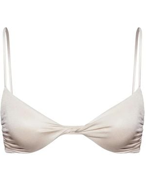 Salt & Wave Twist-Detail Bikini Top - Natural