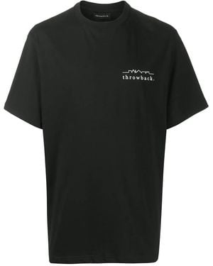 Throwback. Logo-Print Boxy T-Shirt - Black