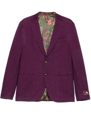 Etro Single-Breasted Blazer - Purple