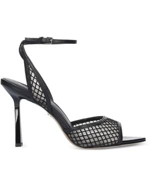 Lola Cruz Ruby Mesh-Panel Sandals - White