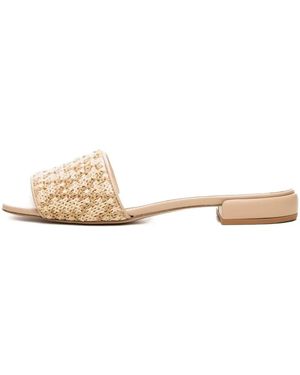 Poche Paris Woven Flat Sandals - Natural
