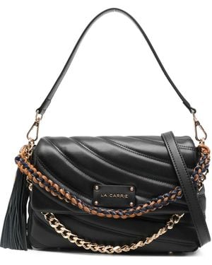 La Carrie Stehy Gewatteerde Schoudertas Met Ketting - Zwart