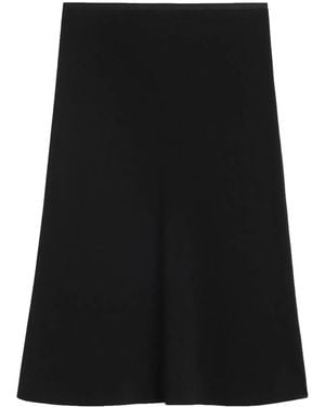Ami Paris Crepe Midi Skirt - Black