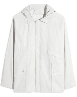 Lemaire Rain Jacket With Detachable Hood - White