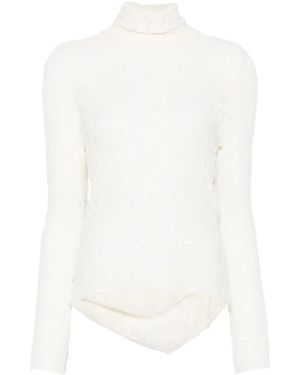 Dixie Lace Roll-Neck Top - White