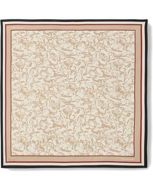 Trussardi Greyhound-Print Silk Scarf - Natural