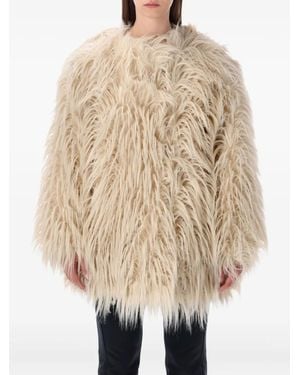 Goldbergh Single-Breasted Faux-Fur Coat - Natural