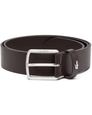 Lacoste Grained Leather Belt - Brown