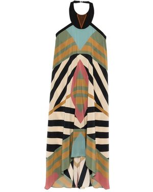 VOLANTIS Saba Halterneck Midi Dress - White