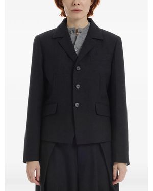 Adererror Sig; Bk Tag Logo-Embroidered Blazer - Black