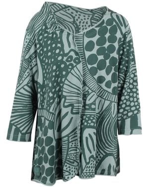 Ralph Lauren Abstract-Print Gathered-Back Blouse - Green