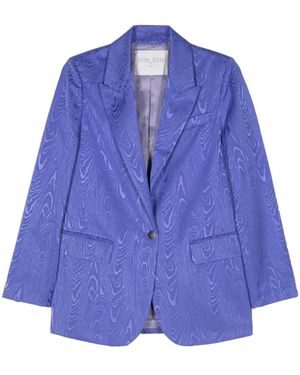 forte_forte Moire-Effect Blazer - Blue