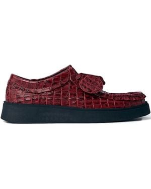 Martine Rose Torview Schnürschuhe mit Kroko-Optik - Rot