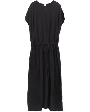 Lauren Manoogian Drawstring-Waist Midi Dress - Black