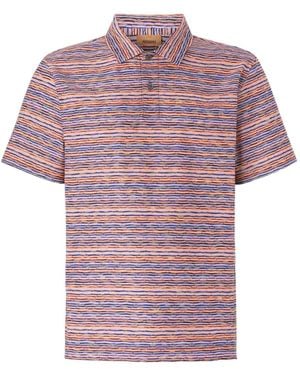 Missoni Striped Short-Sleeve Polo Shirt - Pink