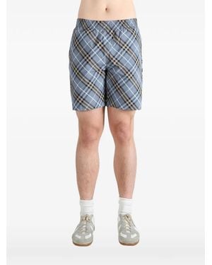 Burberry チェック トランクス水着 - ブルー