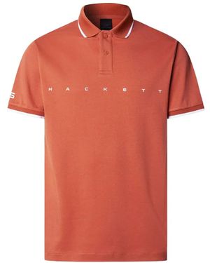 Hackett Logo-Print Short-Sleeve Polo Shirt - Red