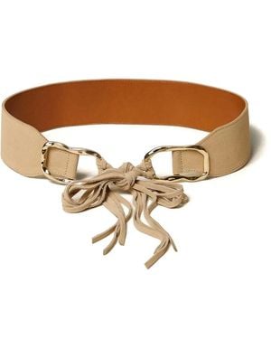 Twinset Ceinture En Daim À Nouer - Marron