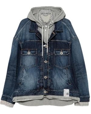 Maison Mihara Yasuhiro Layered-Effect Denim Jacket - Blue