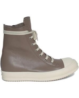 Rick Owens Sneakers Alte Con Zip - Marrone