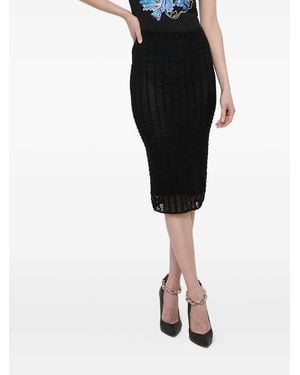 Pinko Openwork Midi Skirt - Black