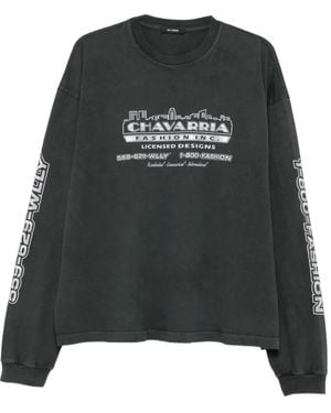 Willy Chavarria Buffalo Logo-Print Sweatshirt - Black