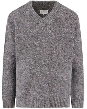 Maison Margiela Vネック セーター - グレー
