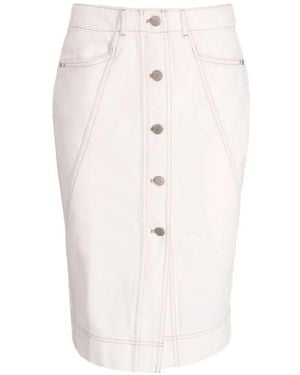 BOSS Button Cotton Skirt - White