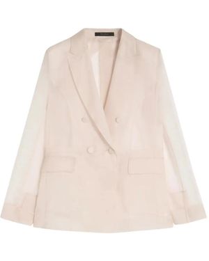 Max Mara Slogan Silk-Organza Blazer - Natural