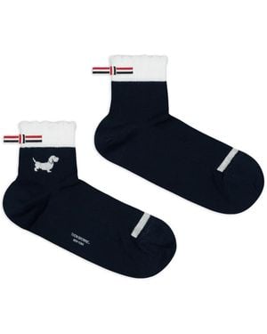 Thom Browne Hector-intarsia Socks - Blue